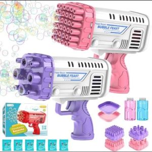 36-Hole Automatic Bubble Gun for Kids | Bubble Machine with 36 & 8 Hole Settings | Bazooka-Style Bubble Maker Toy | Bulbulay Bubble Machine for Children