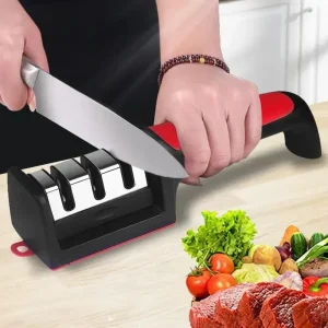 Multi-Stage Knife Sharpener – Ceramic, Diamond & Tungsten Sharpening Slots