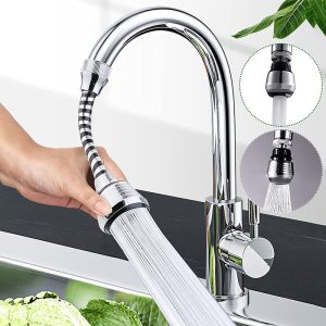360° Rotatable Sink Faucet Sprayer – Anti-Splash Nozzle with Flexible Hose